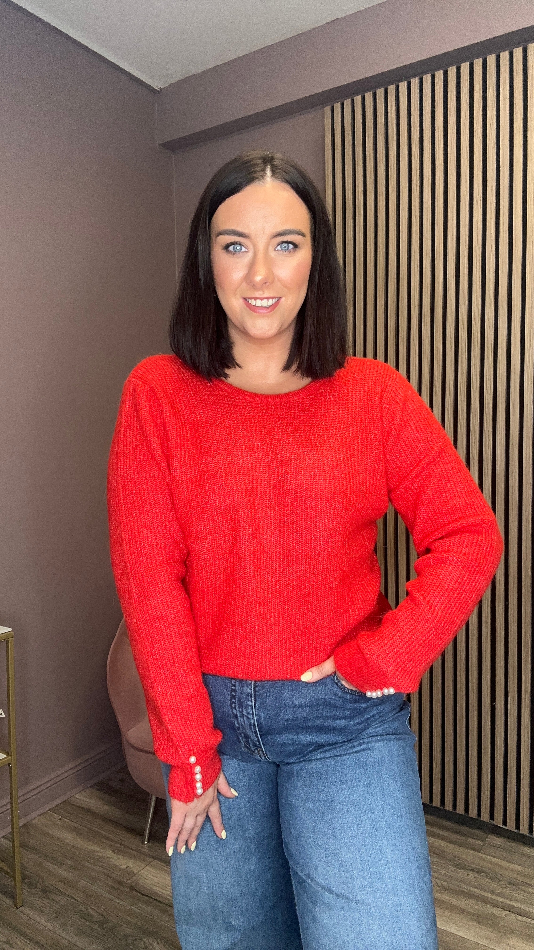 Mara Knit Jumper (Fiery Red)
