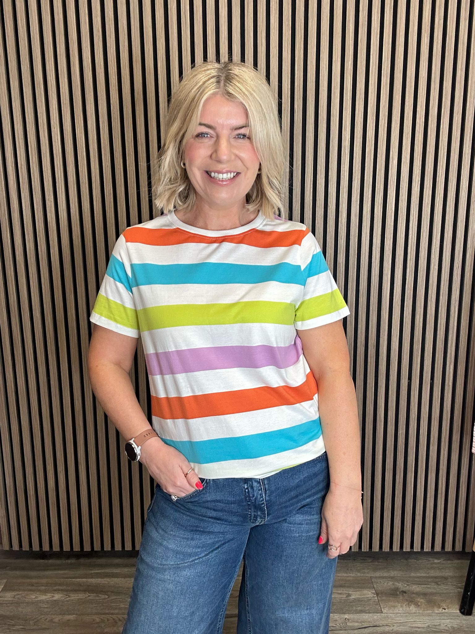 Maggie T-Shirt (Multi/ Bold Stripes)