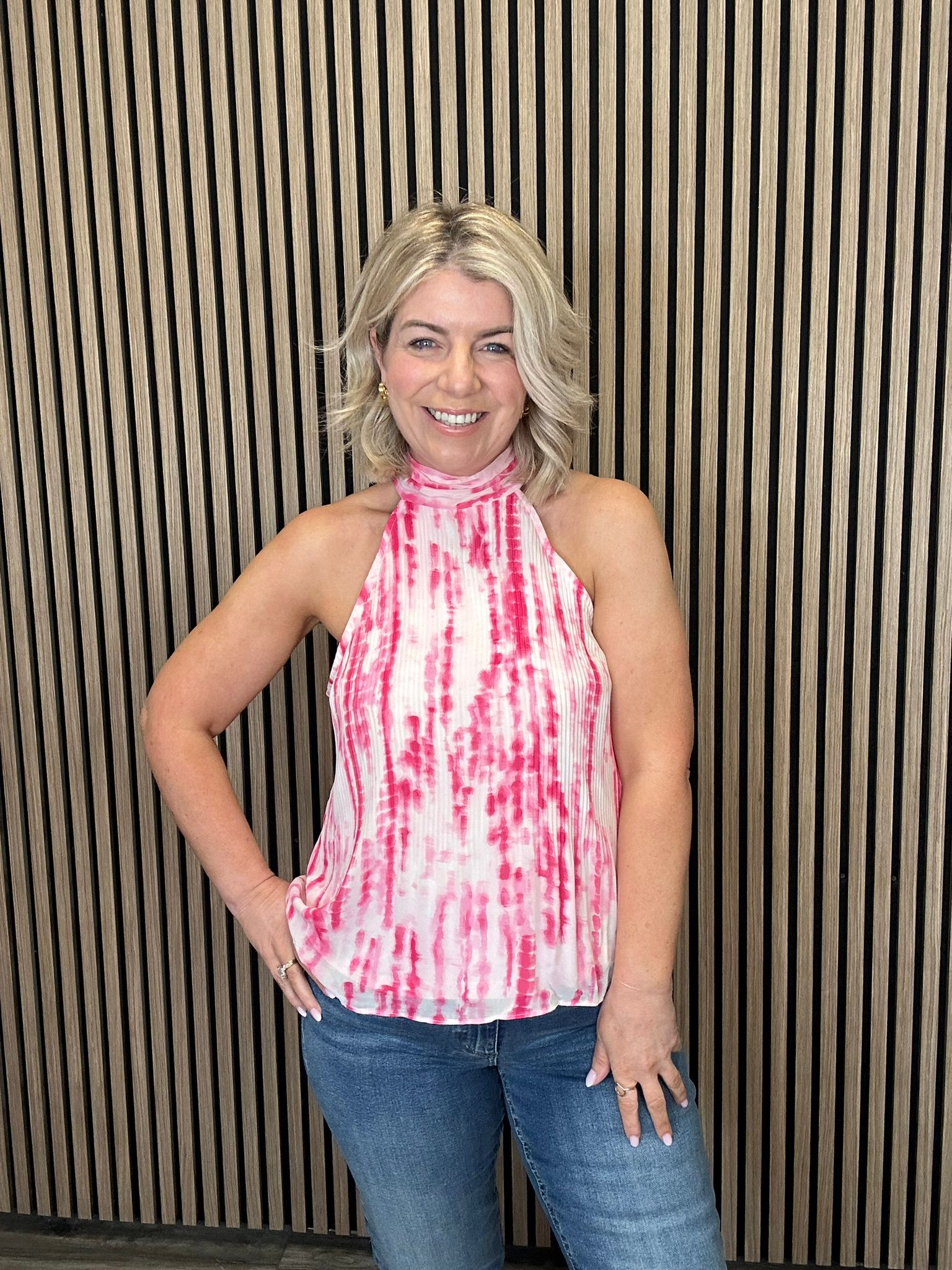 Nia Halter Neck Top (Rose Drops)