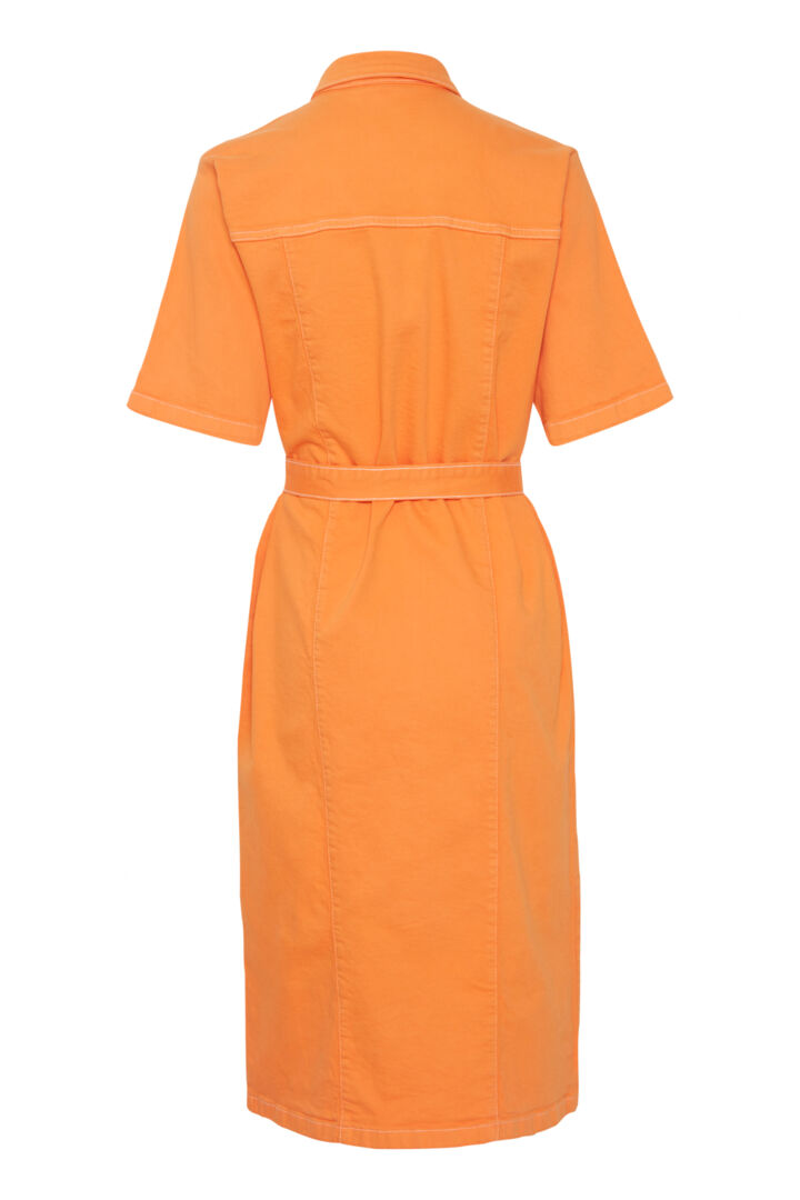 CENNY DENIM SHIRT DRESS (ORANGE)