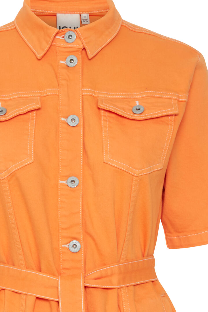 CENNY DENIM SHIRT DRESS (ORANGE)