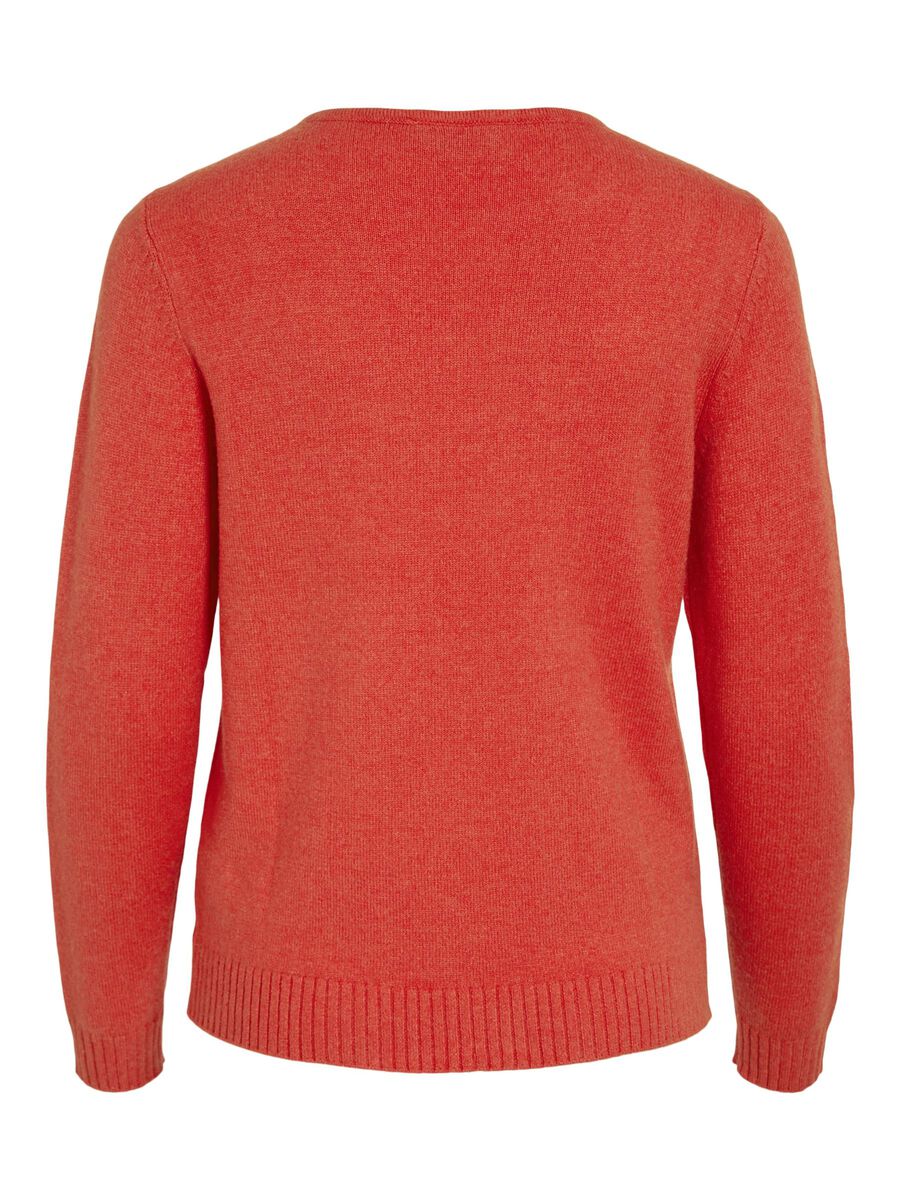Miela V-Neck Jumper (Aurora Red/Dark Melan)