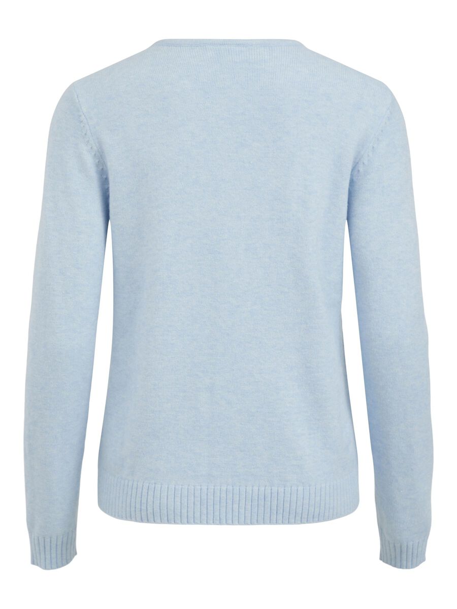 MIELA V-NECK JUMPER (BLUE MELANGE)
