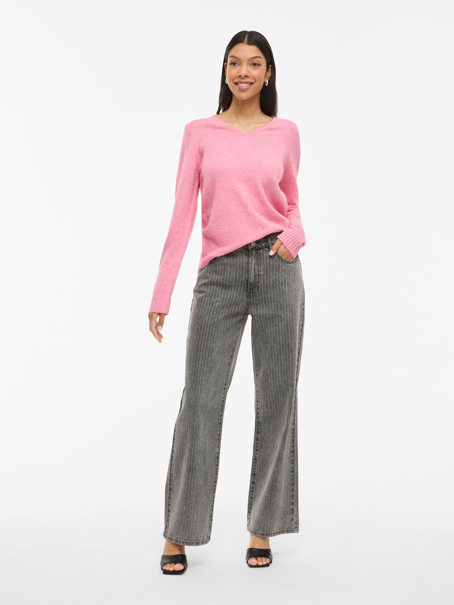 Miela V-Neck Jumper (Sangria Sunset)