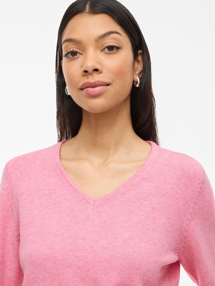 Miela V-Neck Jumper (Sangria Sunset)