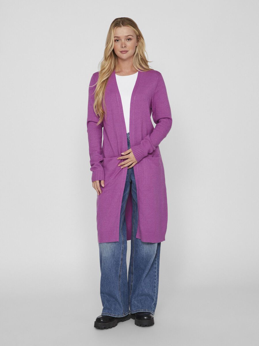 Sian Longline Cardigan (Cattleya Orchid/Dark Melange)
