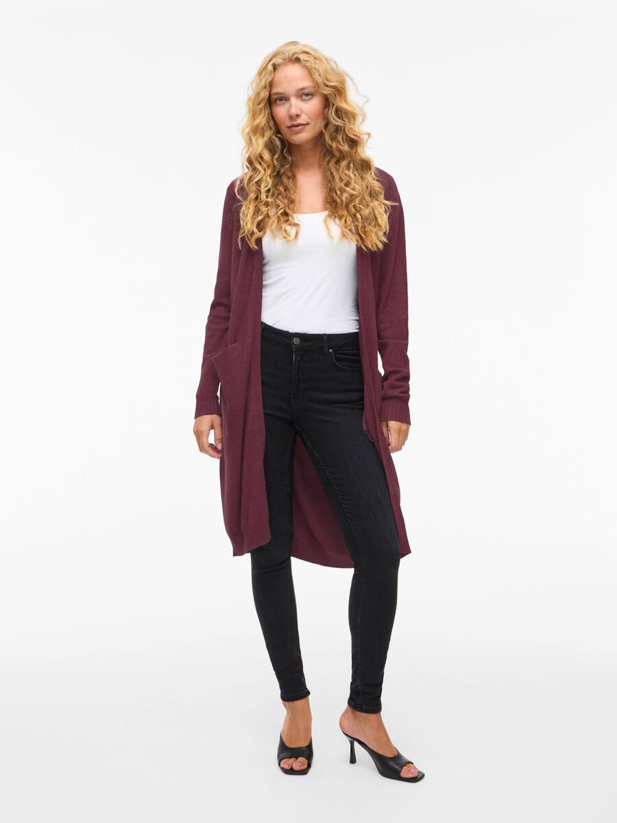 Sian Longline Cardigan (Fig/Dark Melange)