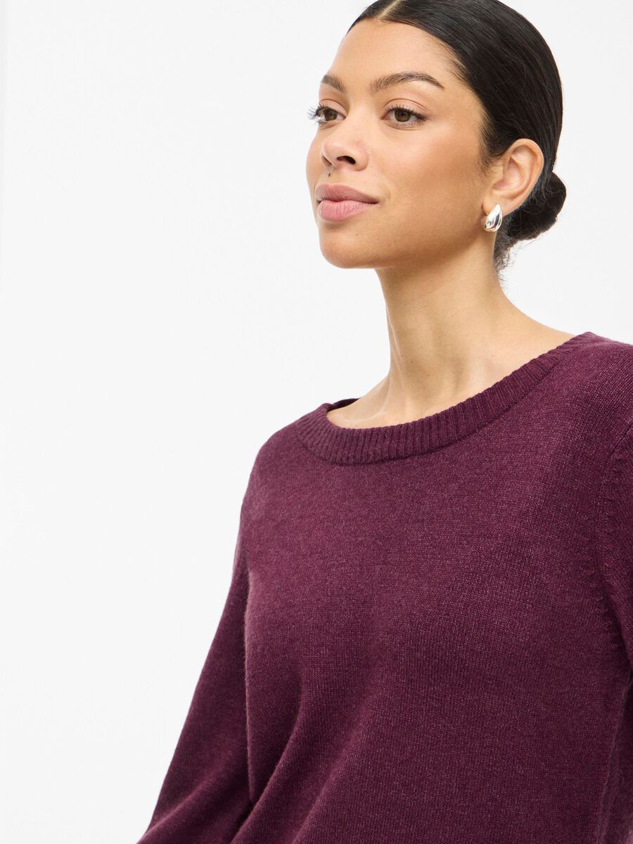 Floria Knitted Jumper (Fig/Dark Melange)