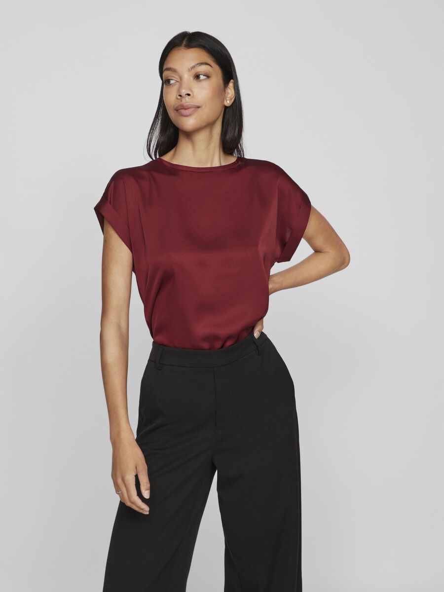 Elle Satin Top (Cabernet)