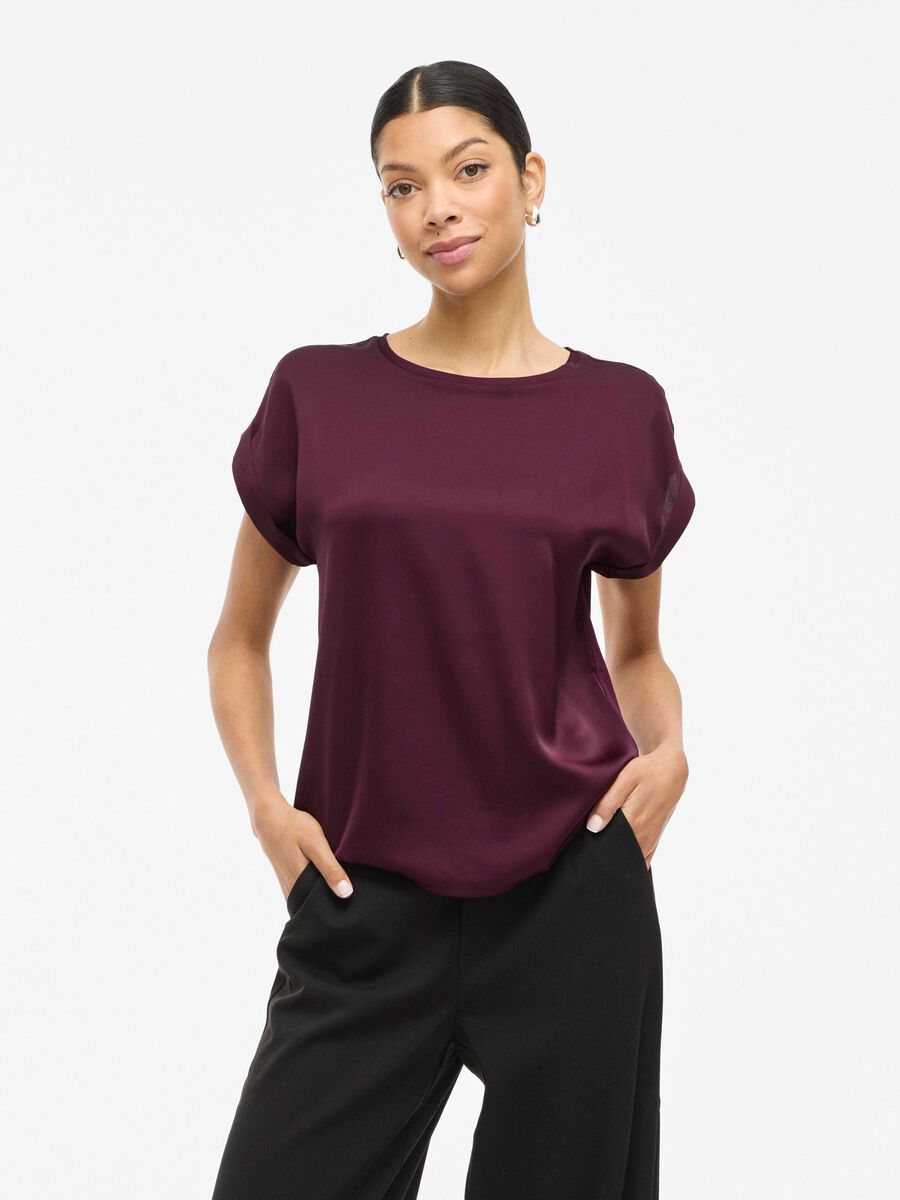 Elle Satin Top (Fig)