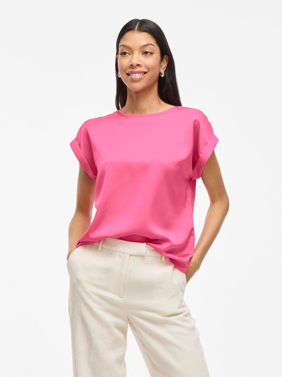 Elle Satin Top (Sangria Sunset)
