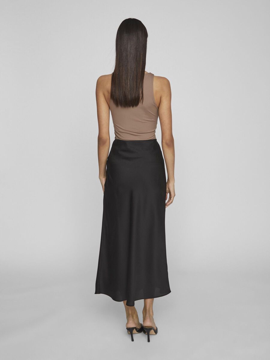 Vielette High Waisted Maxi Skirt (Black)