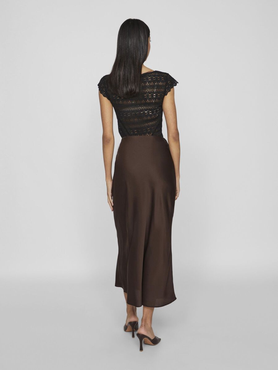 Vielette High Waisted Maxi Skirt (Coffee Bean)