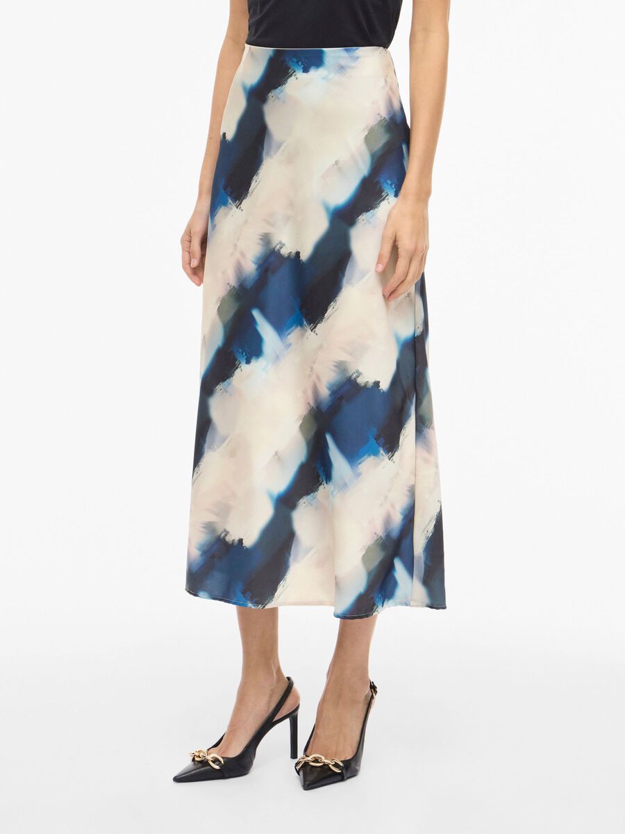 Vielette High Waisted Maxi Skirt (Navy Blazer/Hia Blue)
