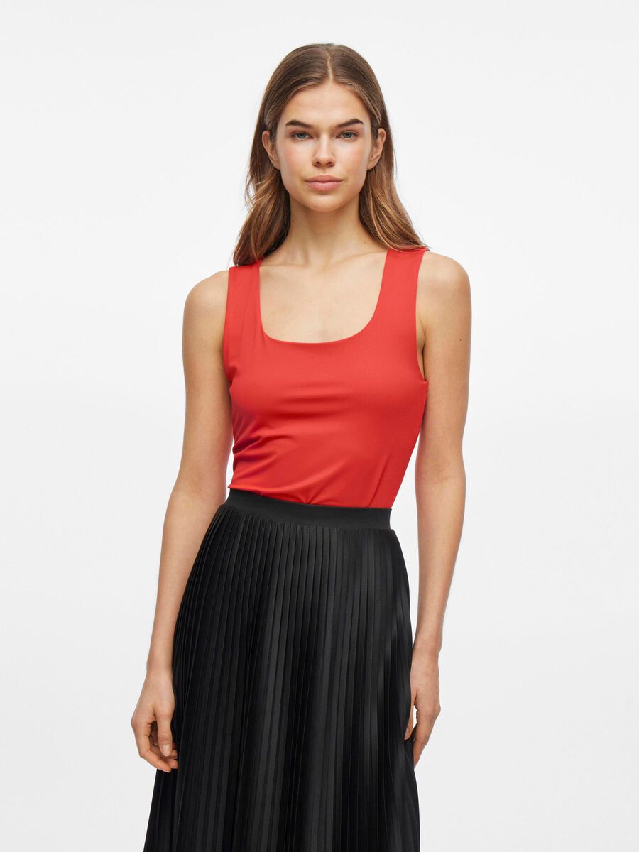 Kennza O-Neck Tank Top (Poppy Red)