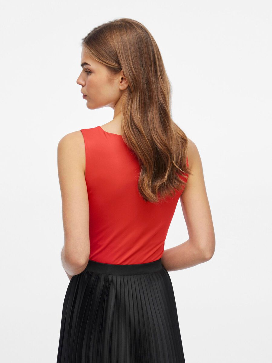 Kennza O-Neck Tank Top (Poppy Red)