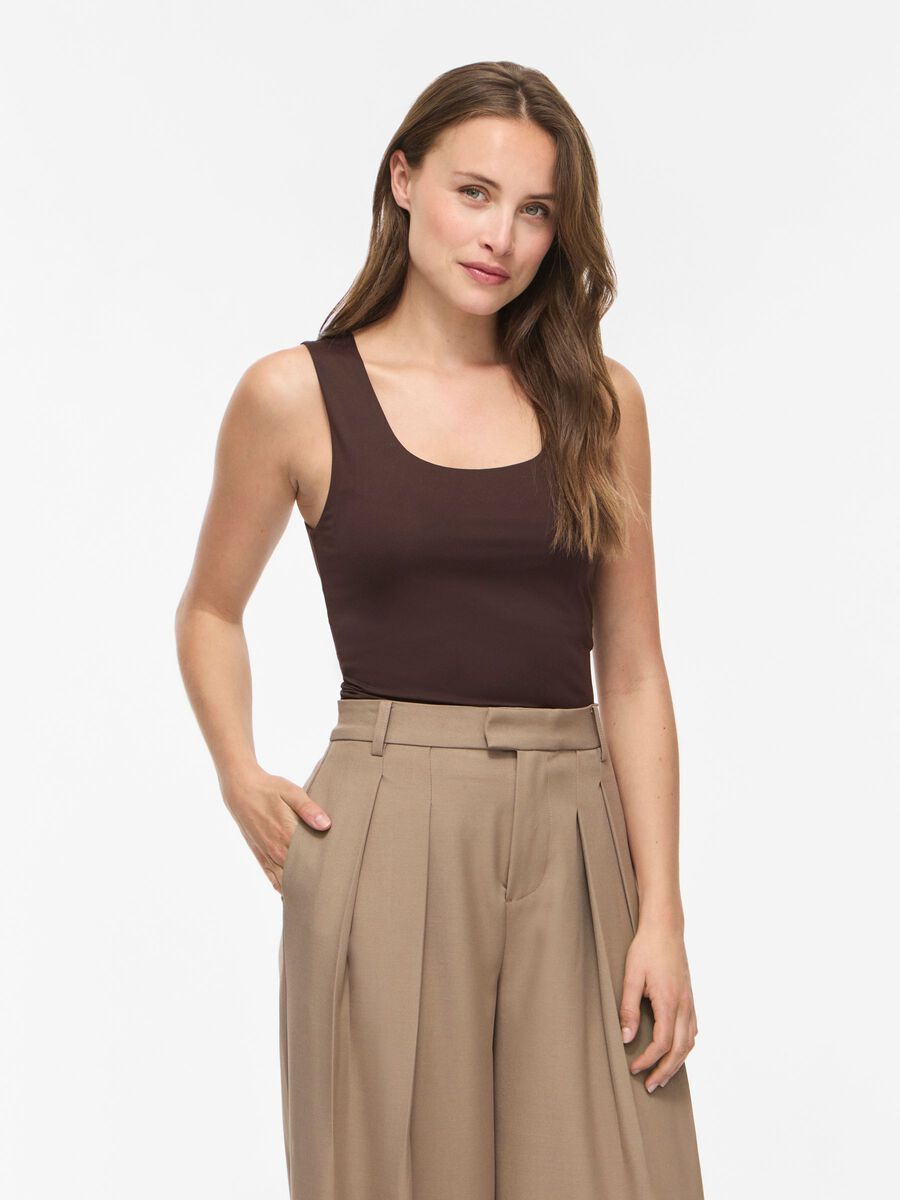 Kennza O-Neck Tank Top (Coffee Bean)