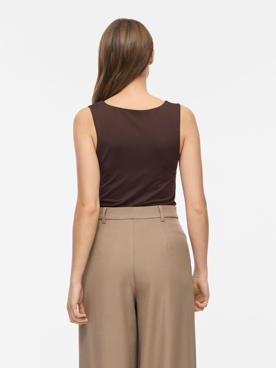 Kennza O-Neck Tank Top (Coffee Bean)