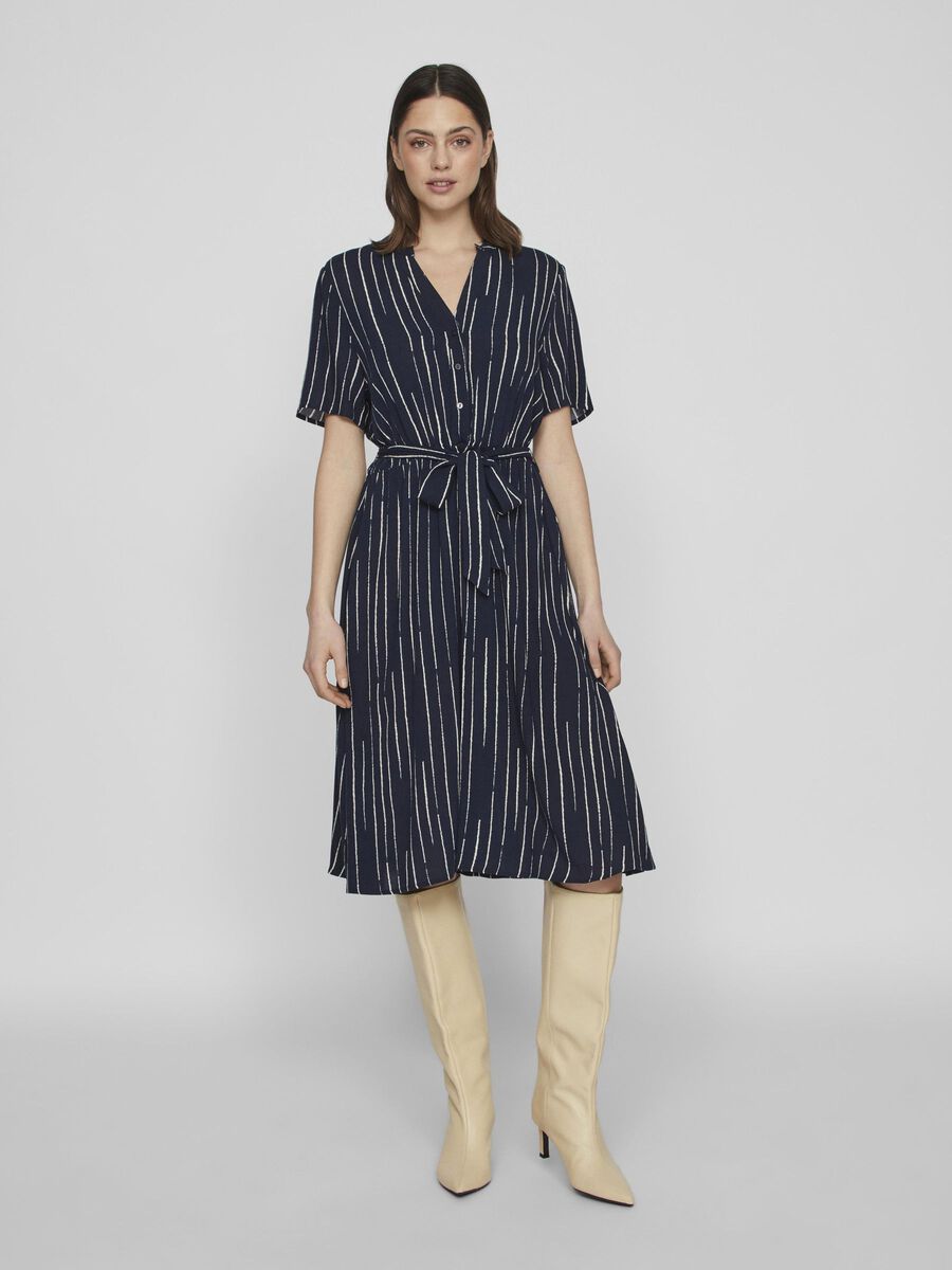 Ashly Short Sleeve Midi Dress (Navy/Gia)