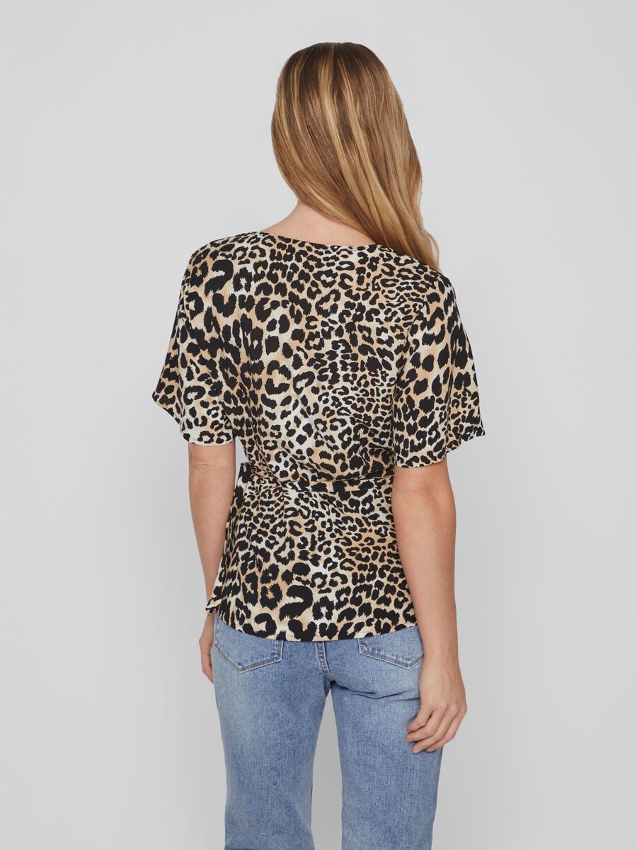 VIPA WRAP TOP (BLACK/LEOPARD)