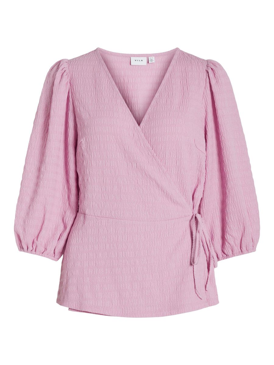 LYNN 3/4 WRAP TOP (PASTEL LAVENDER)