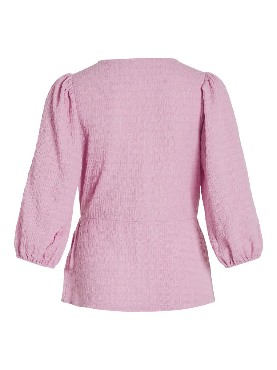 LYNN 3/4 WRAP TOP (PASTEL LAVENDER)