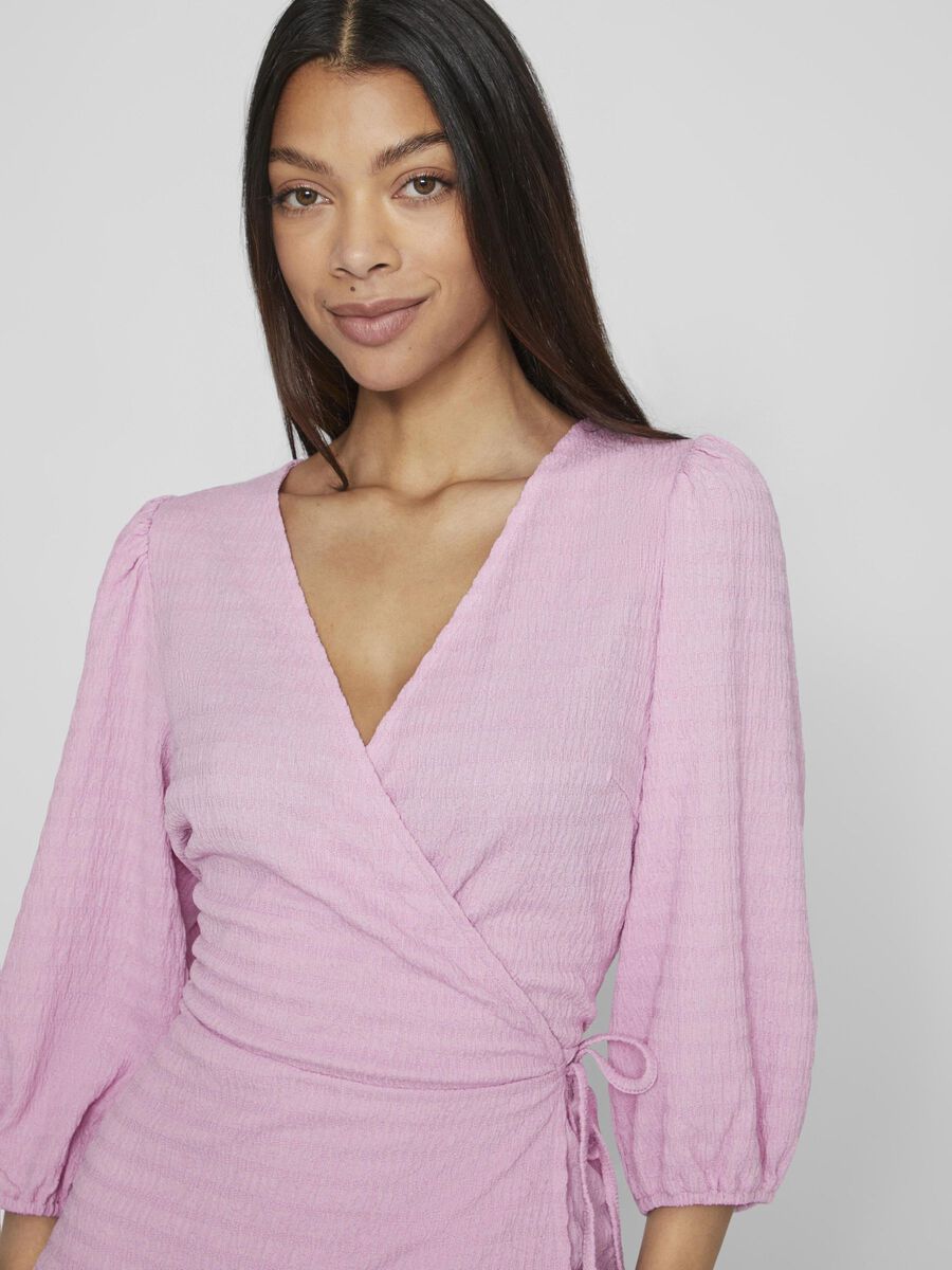 LYNN 3/4 WRAP TOP (PASTEL LAVENDER)