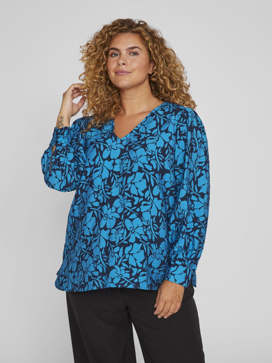 NOA V NECK TOP (NAVY/BLUE)