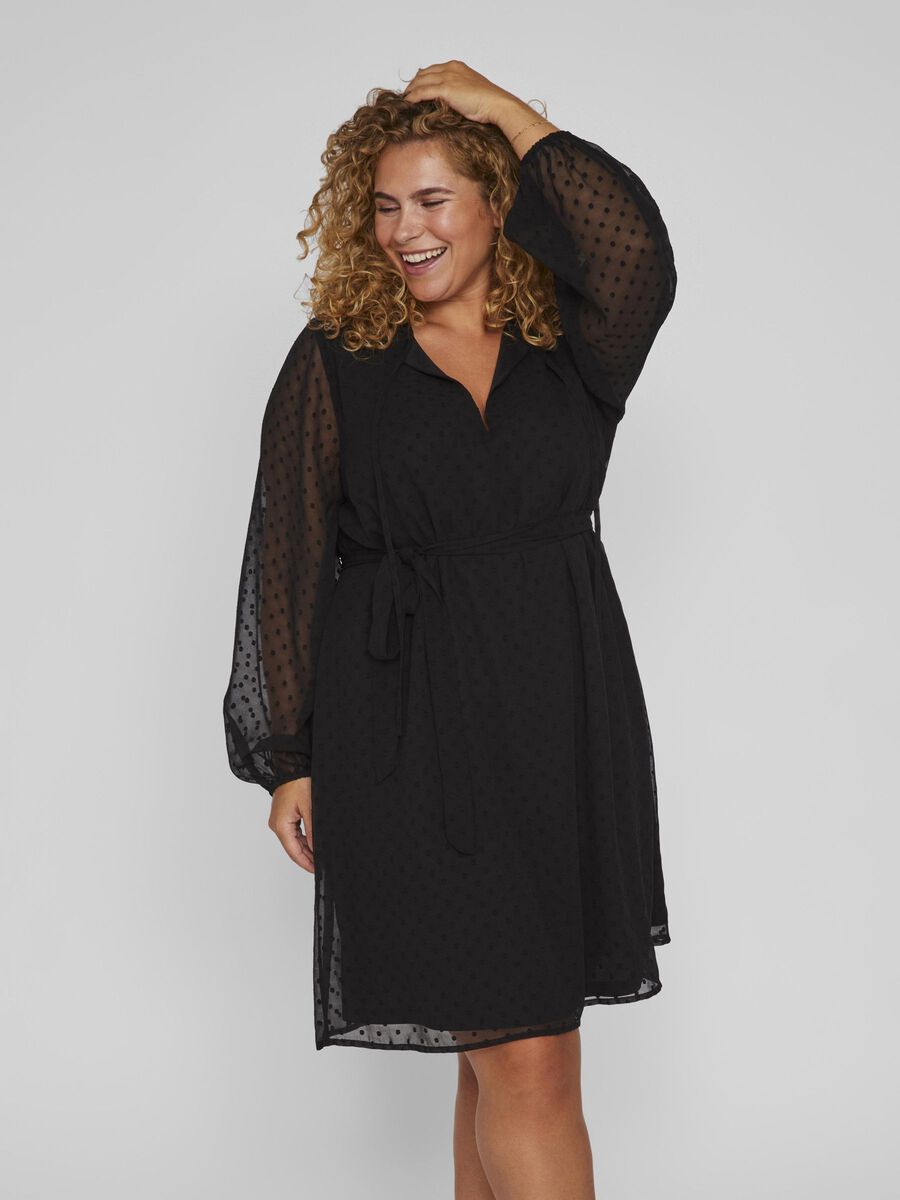 EDEE V NECK SHORT DRESS (BLACK)