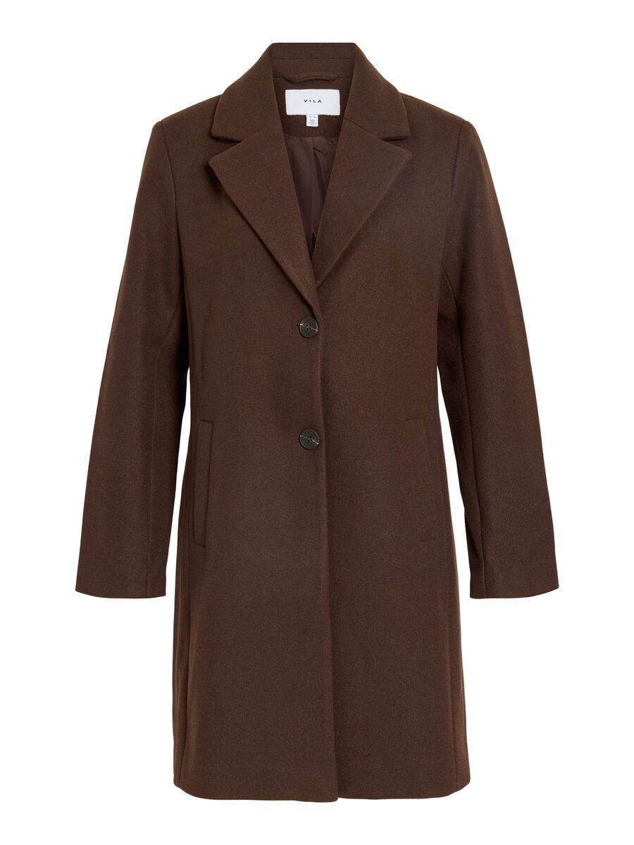 Claudia Button Coat (Coffee Bean)