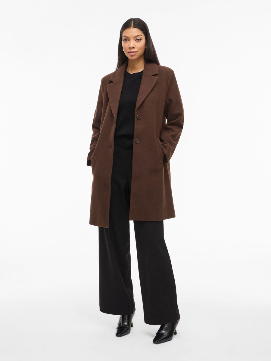 Claudia Button Coat (Coffee Bean)