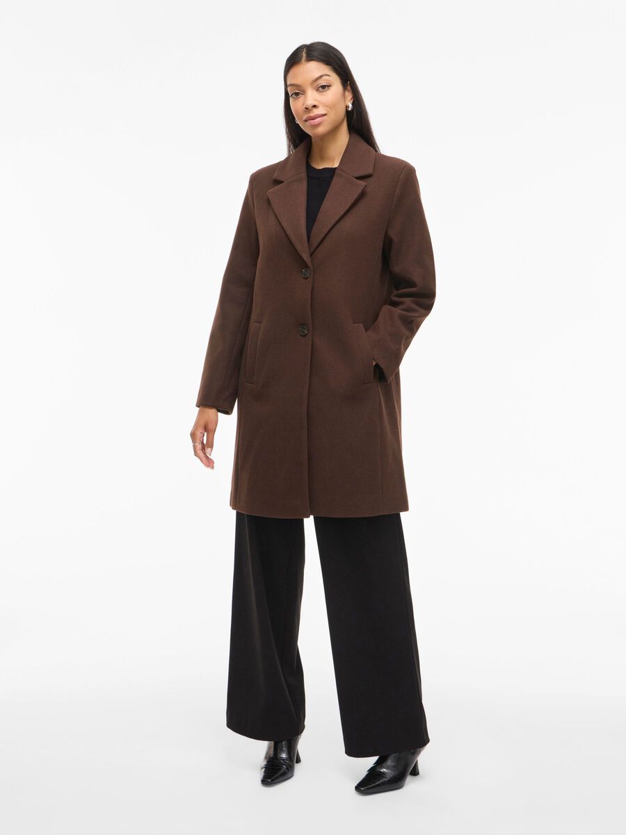 Claudia Button Coat (Coffee Bean)