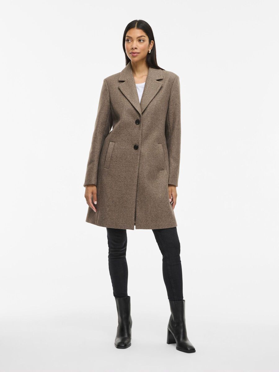 Claudia Button Coat (Falcon/Melange)