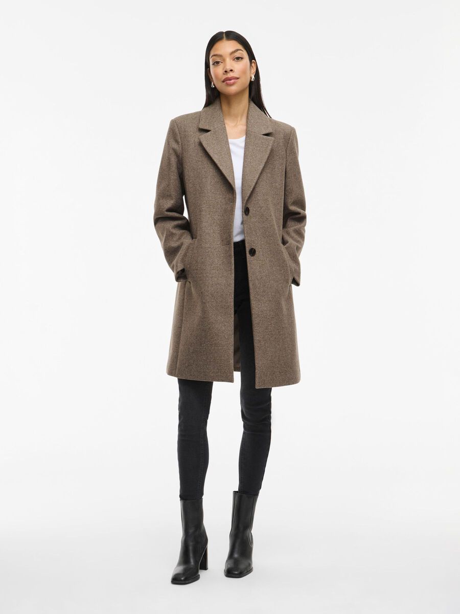 Claudia Button Coat (Falcon/Melange)