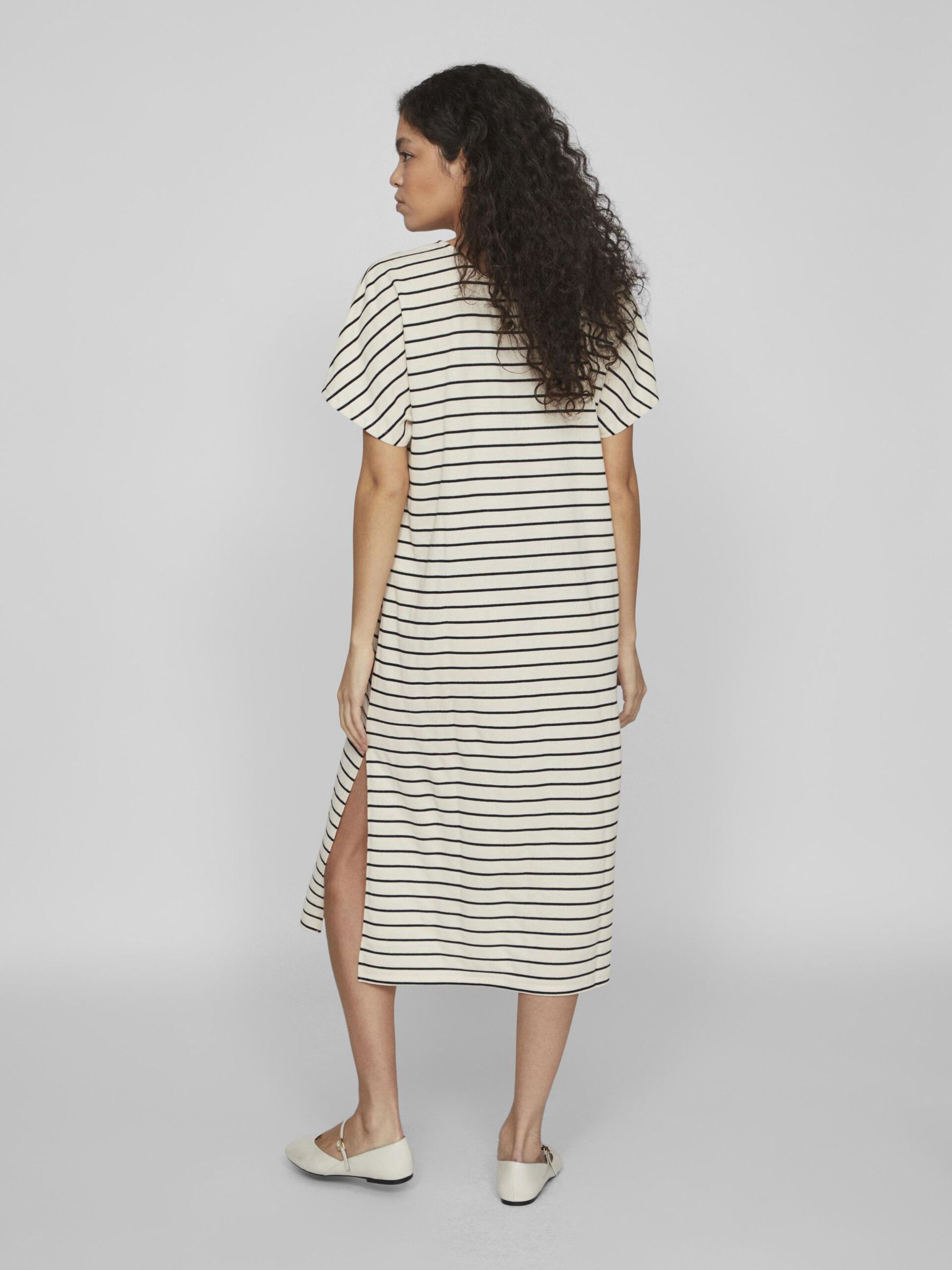 Vialo Short Sleeve Midi Dress (Birch/ Black)