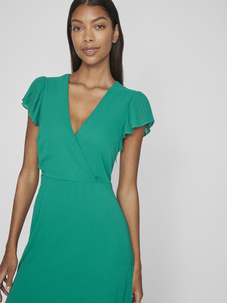 VISO FAKE WRAP MIDI DRESS (ULTRAMARINE GREEN)