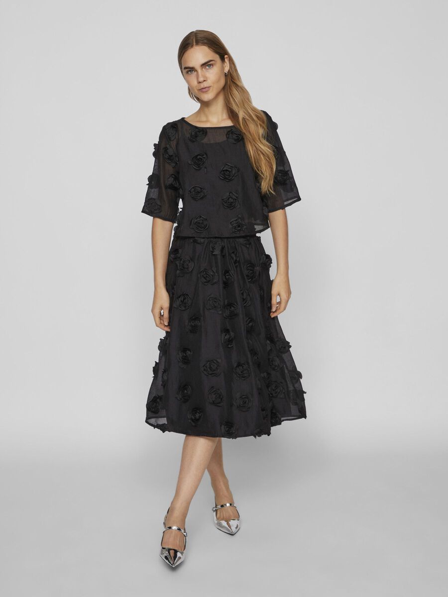 FLORY MIDI SKIRT (BLACK)