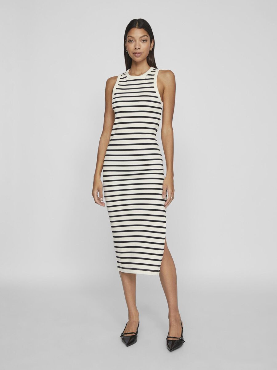 Lib Midi Dress (Eggnog/Black)