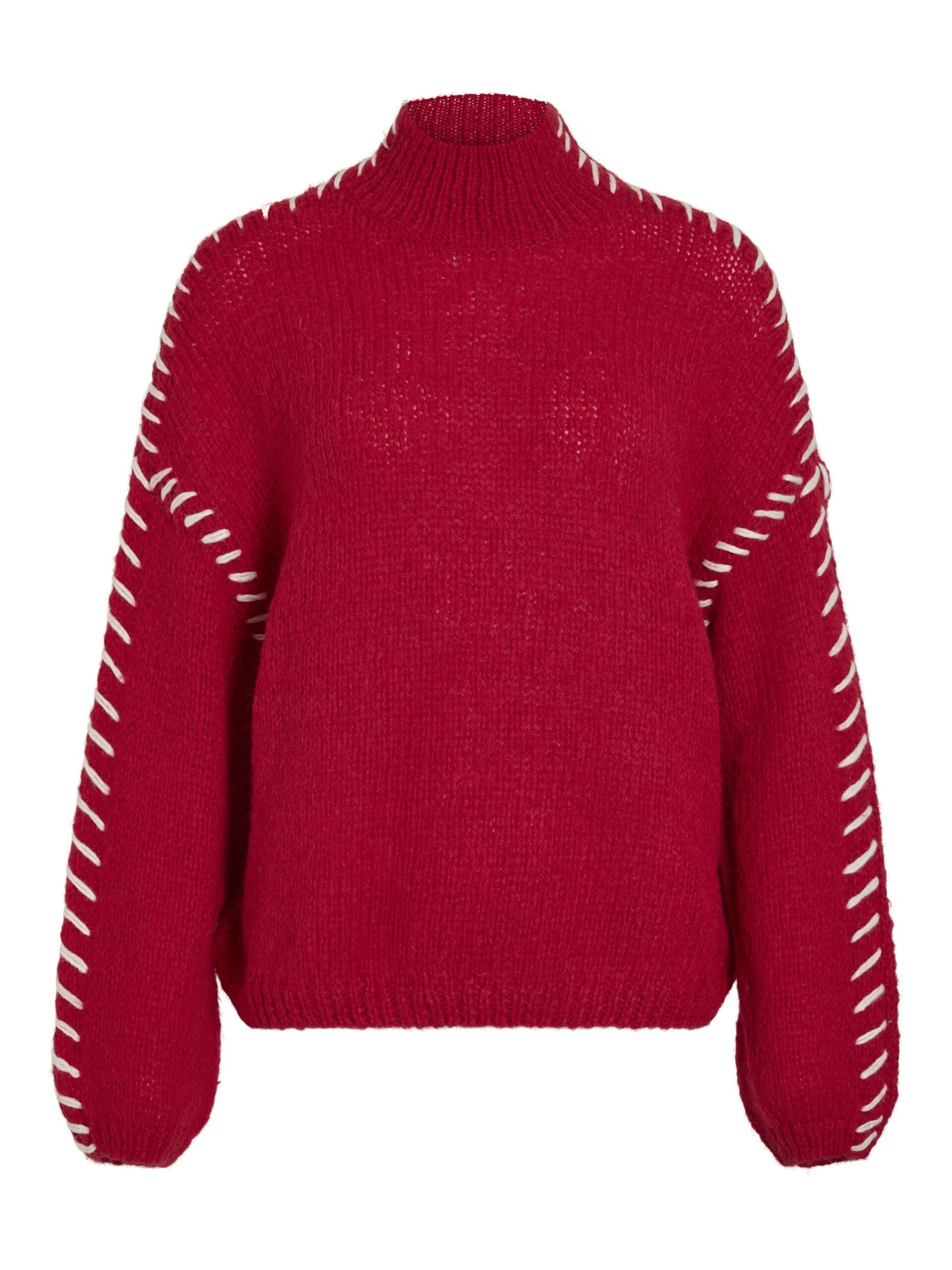 Hoca Turtle Neck Jumper (Cherry/White)