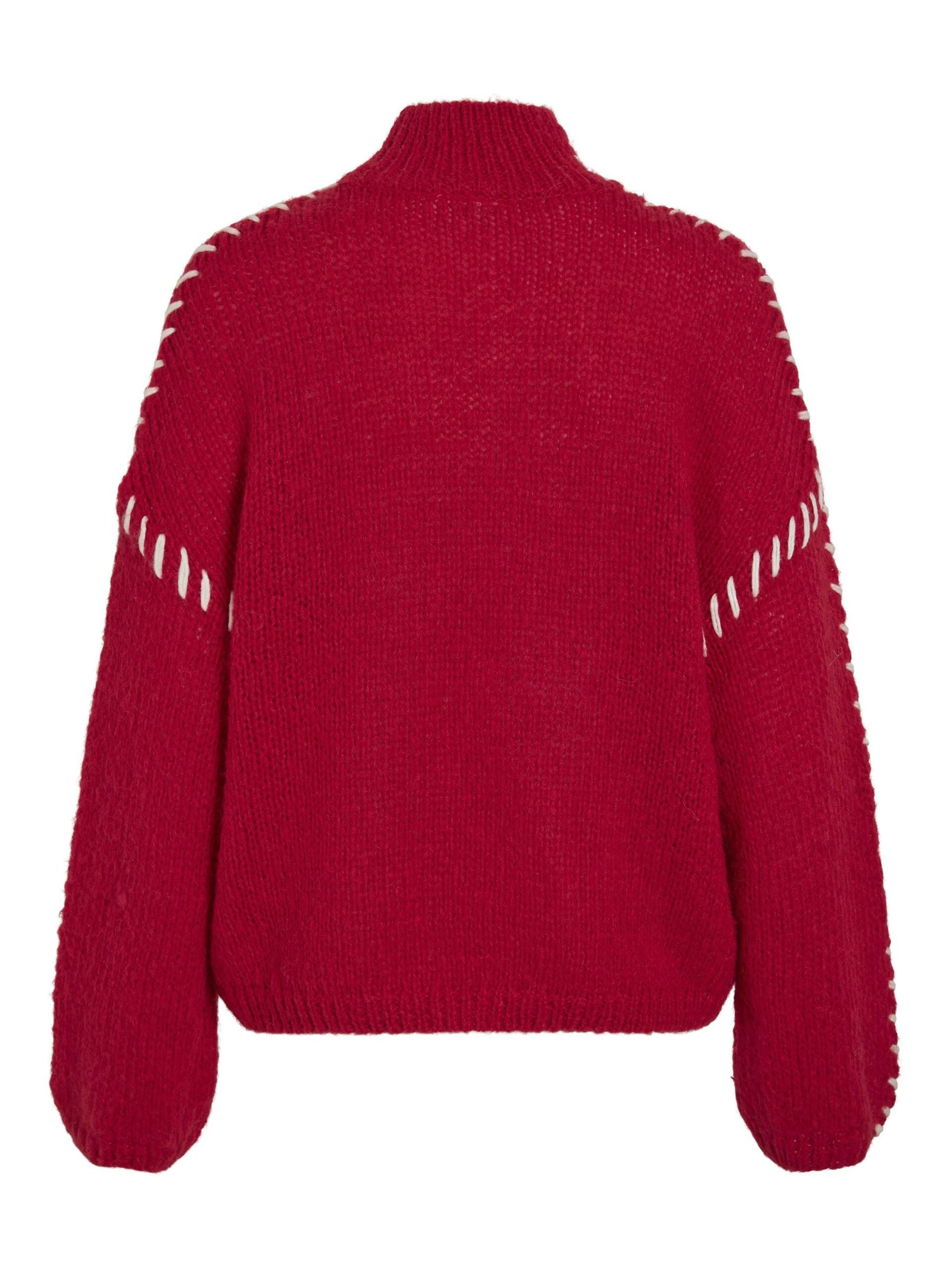 Hoca Turtle Neck Jumper (Cherry/White)