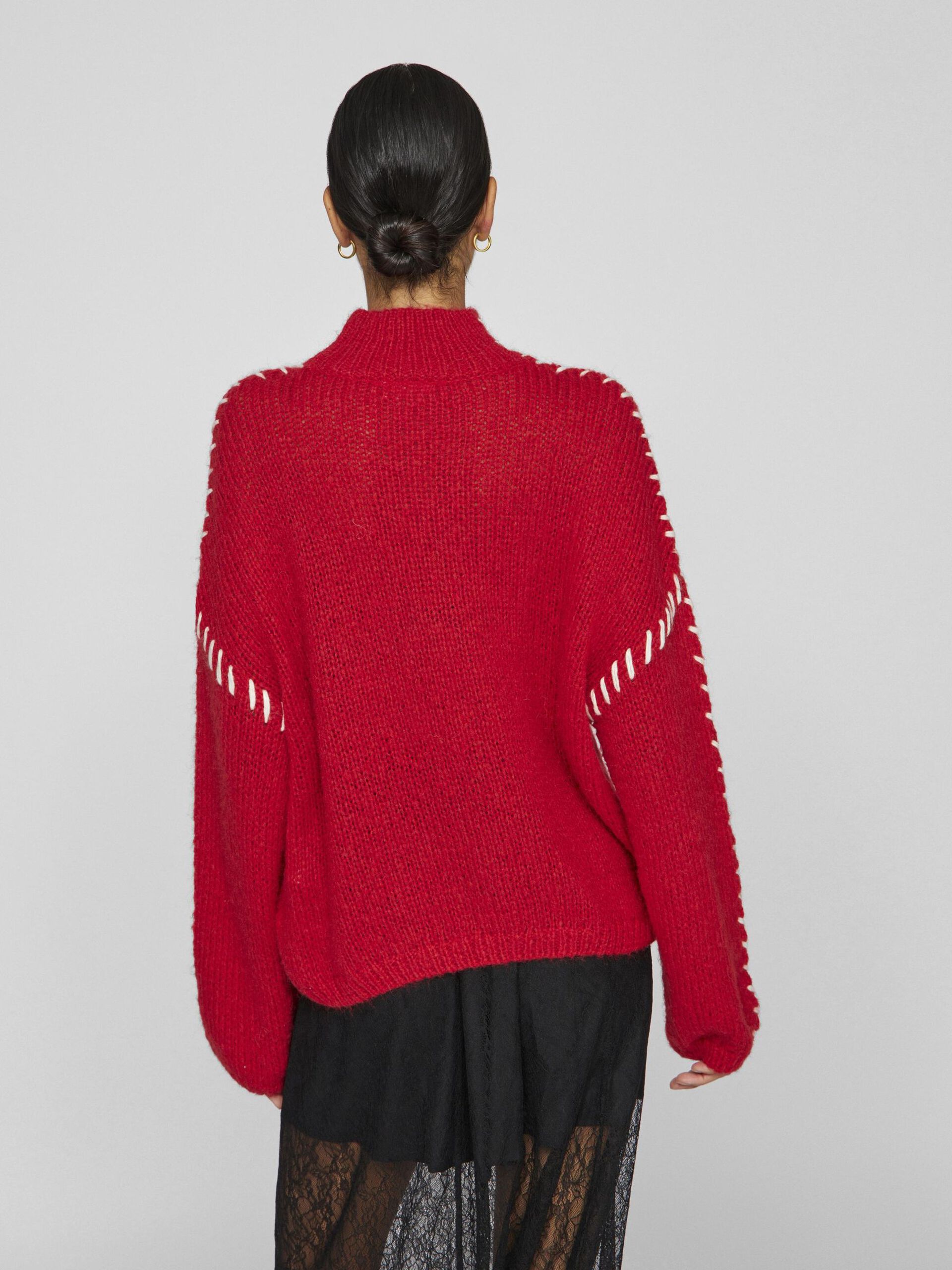 Hoca Turtle Neck Jumper (Cherry/White)