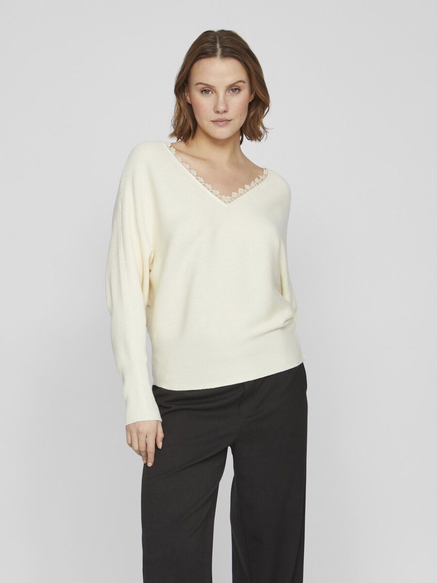 Cila Lace Trimmed Jumper (Birch)