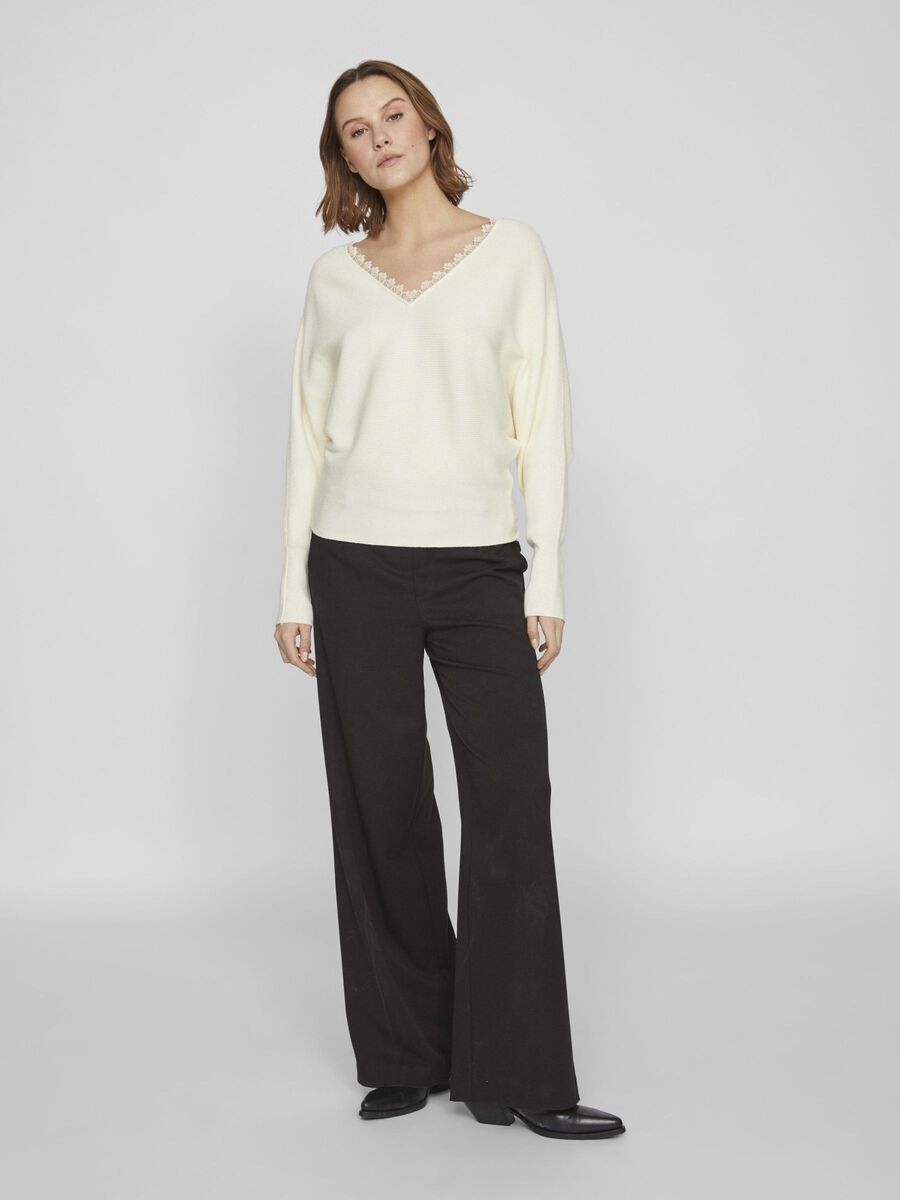 Cila Lace Trimmed Jumper (Birch)