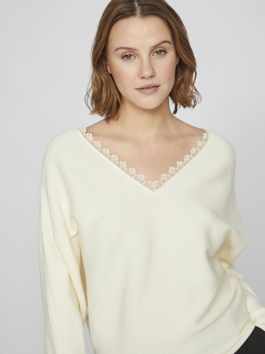 Cila Lace Trimmed Jumper (Birch)
