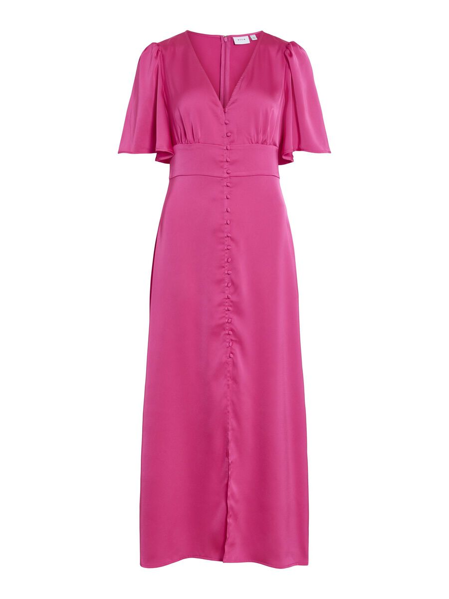 Ravenna V-Neck Ankle Dress (Raspberry Rose)