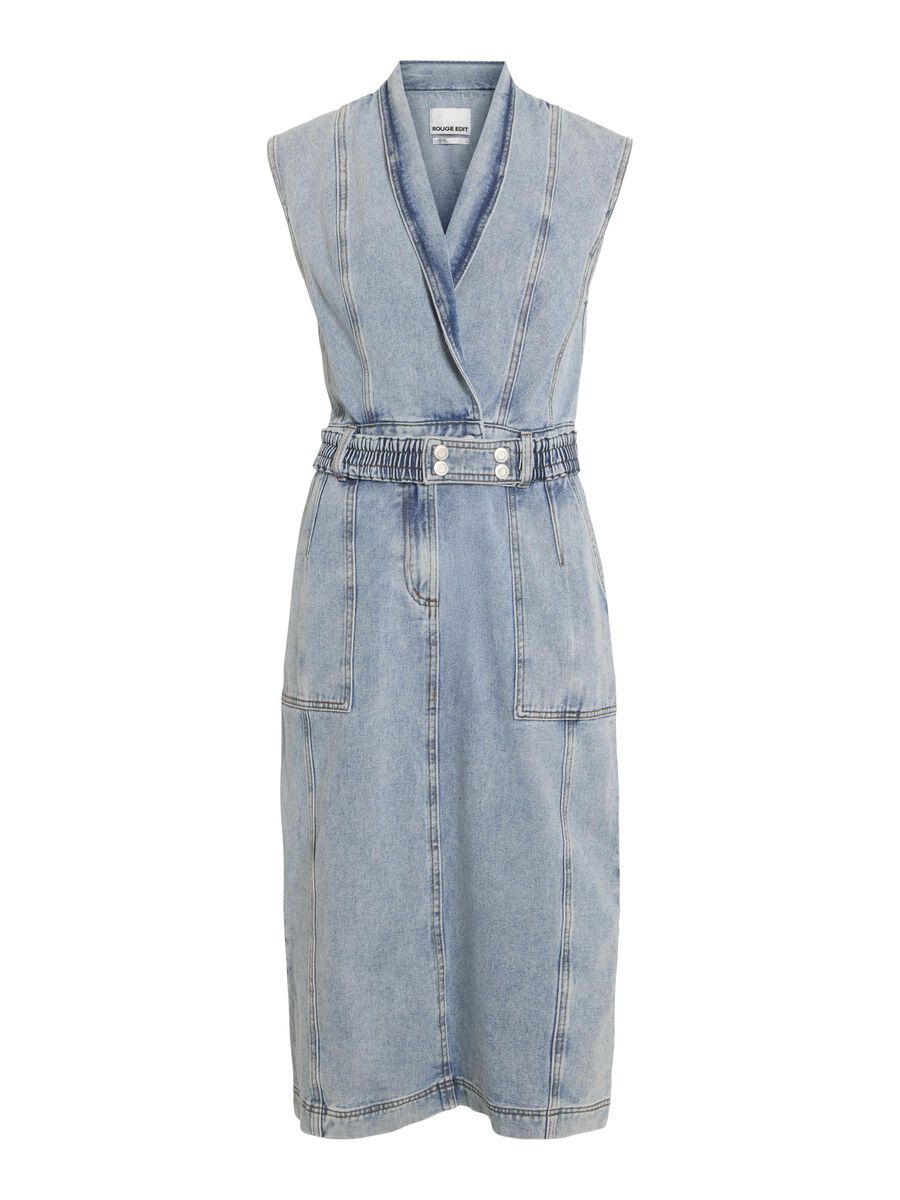 Lana Midi Denim Dress (Light Blue Denim)