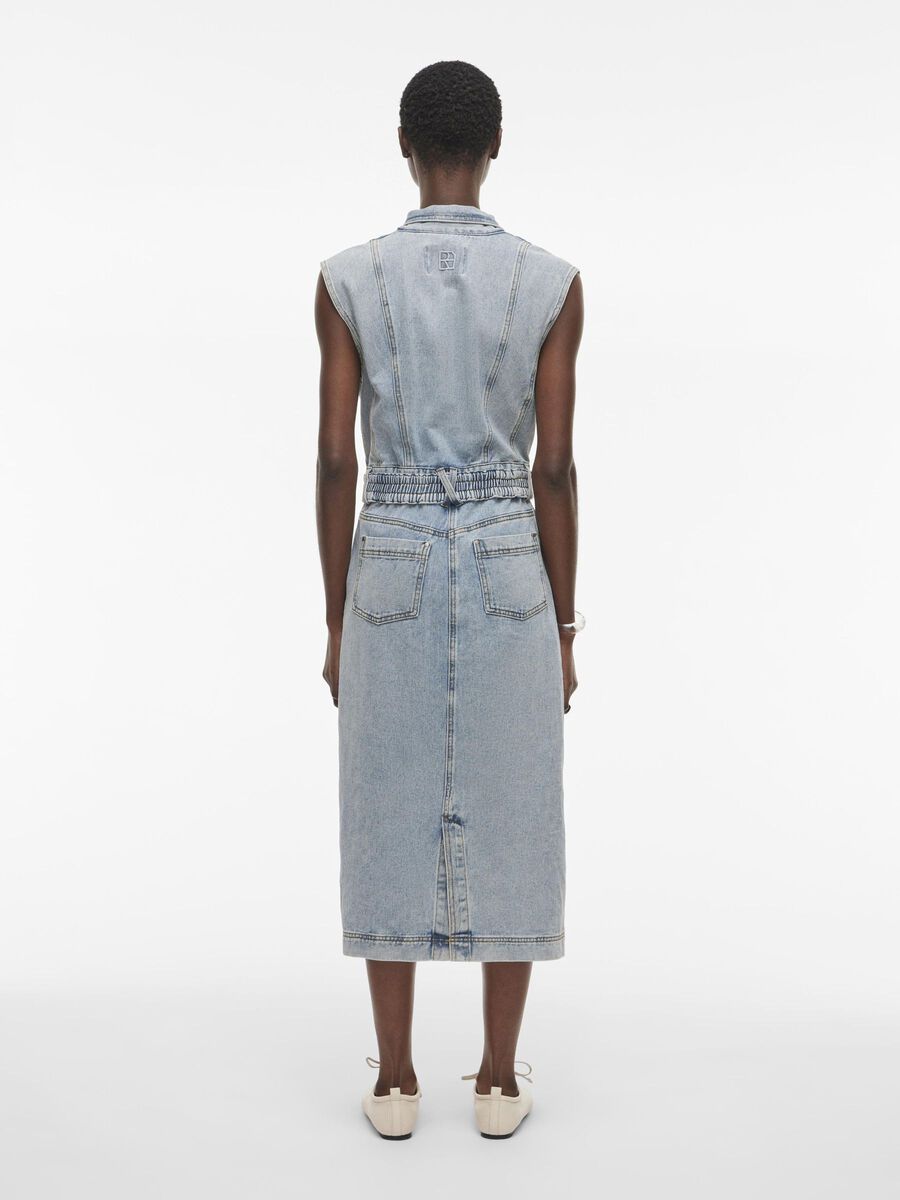 Lana Midi Denim Dress (Light Blue Denim)