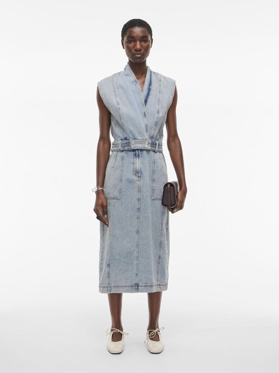 Lana Midi Denim Dress (Light Blue Denim) Love Cherish Dress