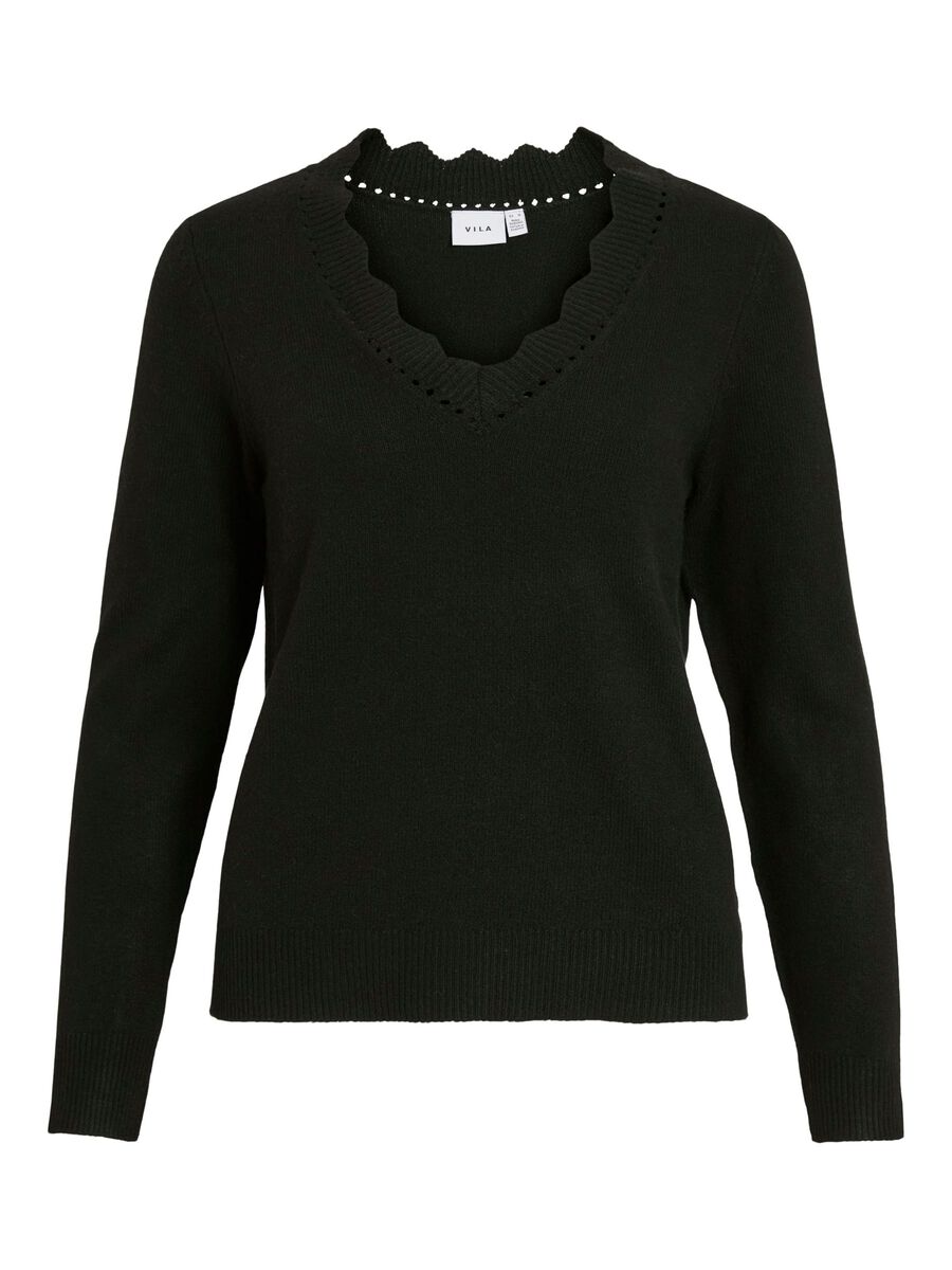 Kim V-Neck Knit Jumper (Black Beauty)