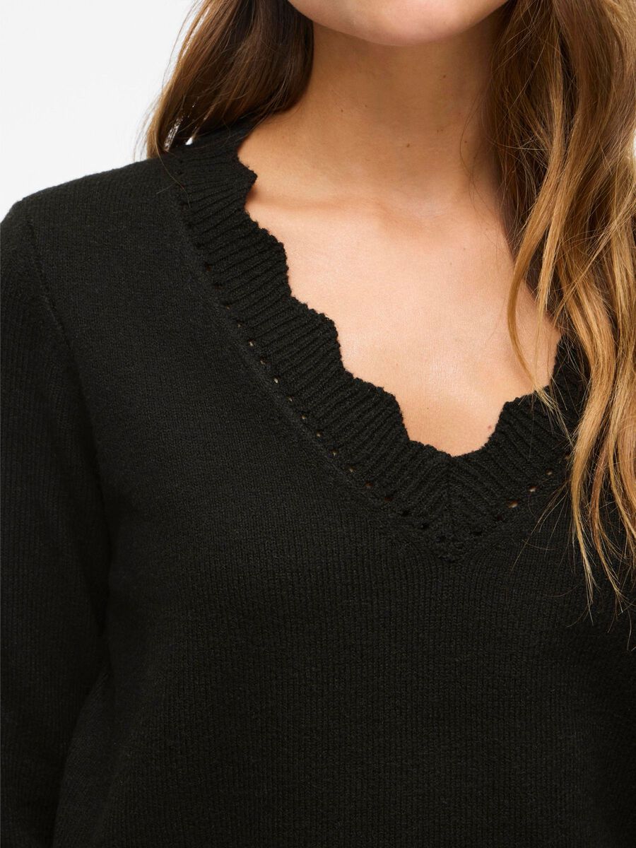 Kim V-Neck Knit Jumper (Black Beauty)